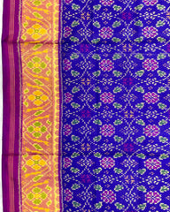 Purple & Purplish Blue Solsitara Design Patola Saree