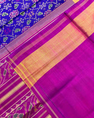 Purple & Purplish Blue Solsitara Design Patola Saree