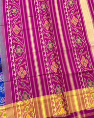 Pink & Blue Solsitara Design Patola Saree