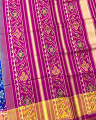 Pink & Blue Navratan Patola Saree