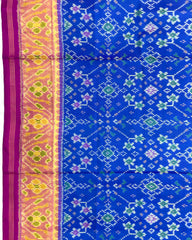 Pink & Blue Navratan Patola Saree