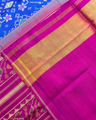 Pink & Blue Navratan Patola Saree