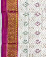 Pink & White Panchanda Patola Saree