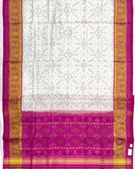 White & White Manekchowk Patola Saree