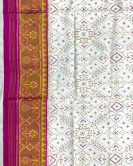 White & White Manekchowk Patola Saree