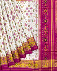 Pink & White New Fancy Design Patola Saree