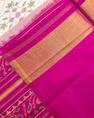 Pink & White New Fancy Design Patola Saree