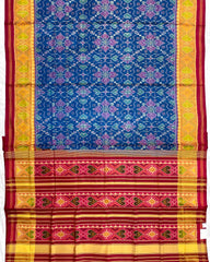 Red & Blue New Chhabdi Design Patola Saree