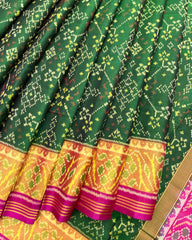 Pink & Green Navratan Patola Saree