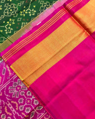 Pink & Green Navratan Patola Saree