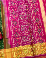 Pink & Green Panchanda Patola Saree