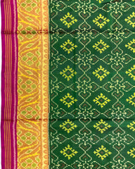 Pink & Green Panchanda Patola Saree