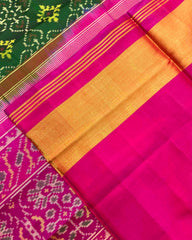 Pink & Green Panchanda Patola Saree