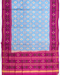 Pink & Sky Blue Panchanda Patola Saree