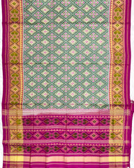 Pink & Light Green Panchanda Patola Saree