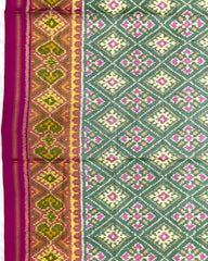 Pink & Light Green Panchanda Patola Saree