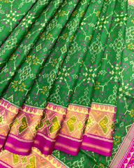 Pink & Green Navratan Patola Saree