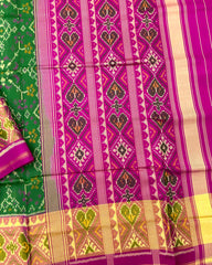 Pink & Green Navratan Patola Saree