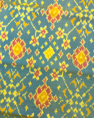 Pink & Yellowish Sky Blue Navratan Patola Saree