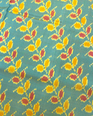 Pink & Yellowish Sky Blue Leaves Leheriya Patola Saree