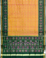 Green & Yellow Buttonful Patola Saree