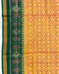 Green & Yellow Buttonful Patola Saree