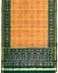 Green & Yellow Peach Panchanda Patola Saree