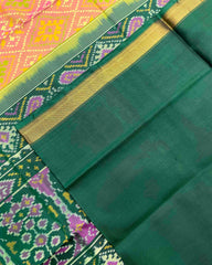 Green & Yellow Peach Panchanda Patola Saree