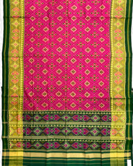 Green & Pink Panchanda Patola Saree