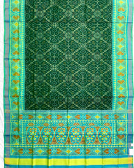 Sea Green & Green New Chhabdi Patola Saree