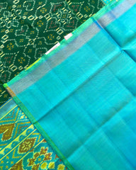 Sea Green & Green New Chhabdi Patola Saree