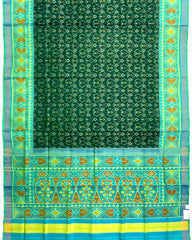 Sea Green & Green Pan Design Patola Saree