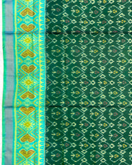 Sea Green & Green Pan Design Patola Saree