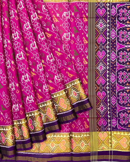 Purple & Pink Narikunj Patola Saree