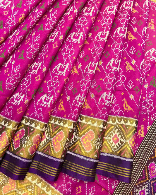 Purple & Pink Narikunj Patola Saree