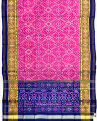 Blue & Pink Manekchowk Patola Saree