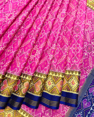 Blue & Pink Manekchowk Patola Saree