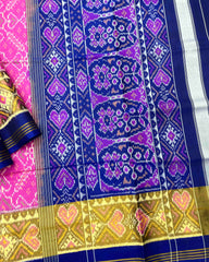 Blue & Pink Manekchowk Patola Saree