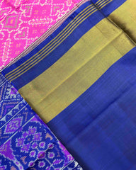 Blue & Pink Manekchowk Patola Saree