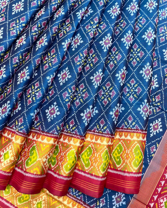 Red & Blue Panchanda Patola Saree