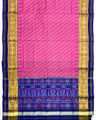 Blue & Pink Leheriya Patola Saree