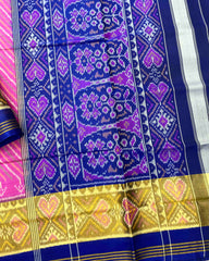 Blue & Pink Leheriya Patola Saree