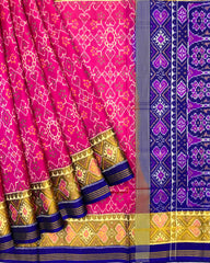 Blue & Pink Navratan Patola Saree