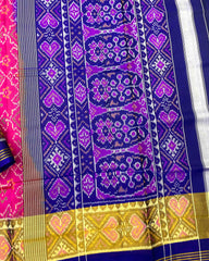 Blue & Pink Navratan Patola Saree