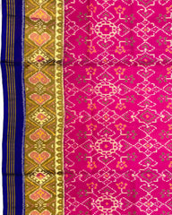 Blue & Pink Navratan Patola Saree