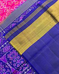 Blue & Pink Navratan Patola Saree