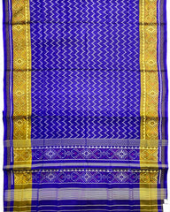 Blue Zig Zag Linging Patola Saree