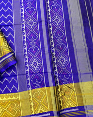 Blue Zig Zag Linging Patola Saree