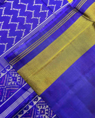 Blue Zig Zag Linging Patola Saree