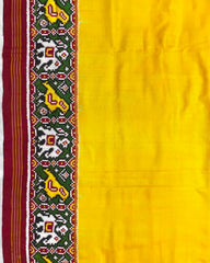 Maroon & Yellow Plain Patola Saree